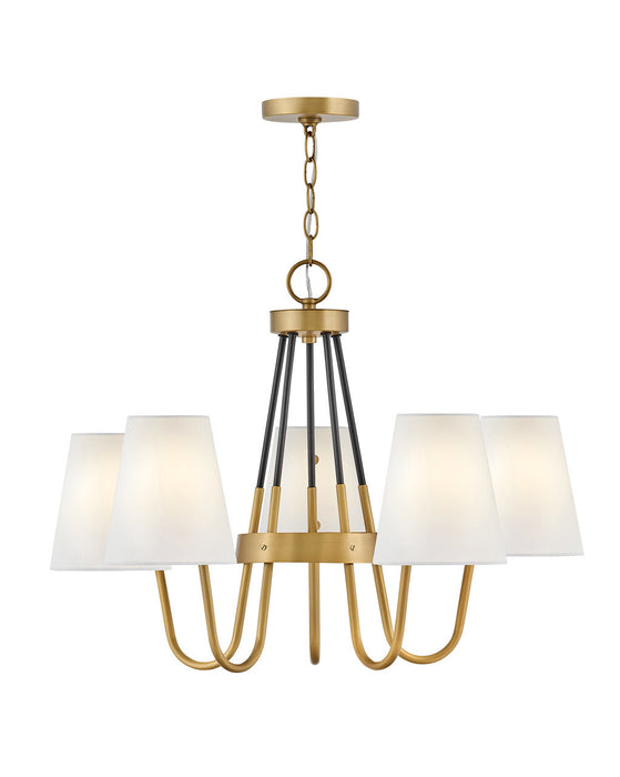 Hinkley - 37385HB - Five Light Chandelier - Aston - Heritage Brass