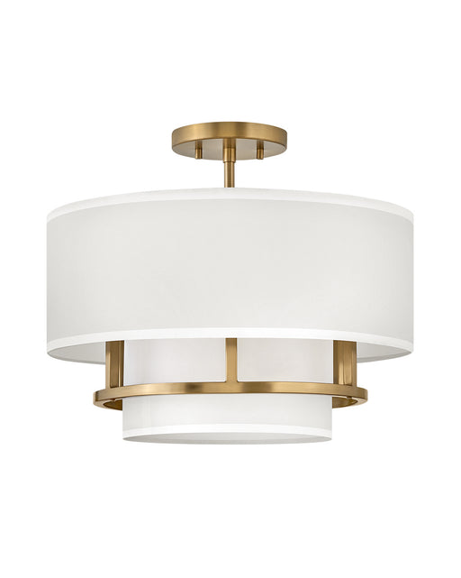 Hinkley - 38893LCB - Three Light Semi-Flush Mount - Graham - Lacquered Brass