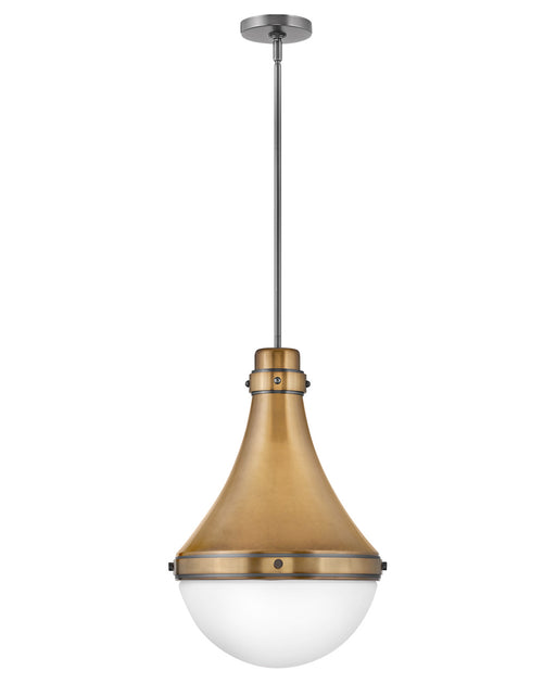 Hinkley - 39054HB - One Light Pendant - Oliver - Heritage Brass
