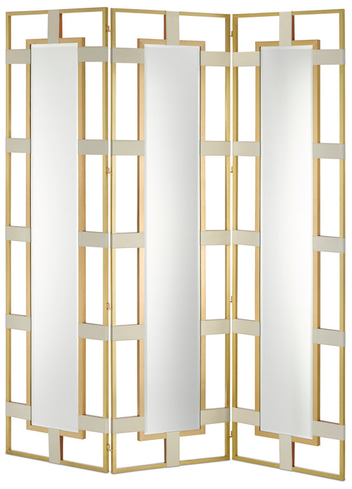 Currey and Company - 1000-0084 - Mirror - Cream/Brushed Brass/Mirror
