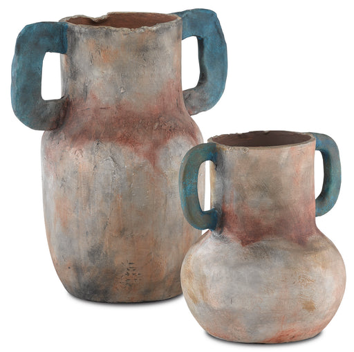 Currey and Company - 1200-0306 - Vase Set of 2 - Sand/Teal/Red