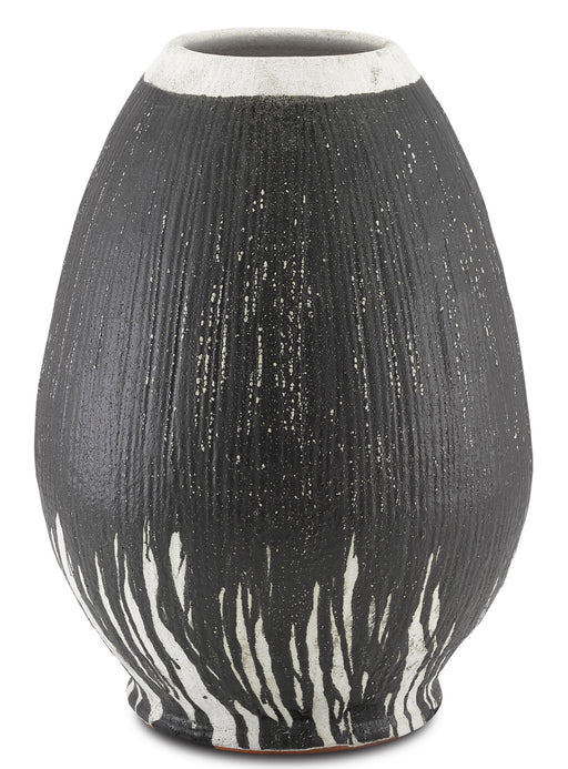 Currey and Company - 1200-0314 - Urn - Textured Black/White