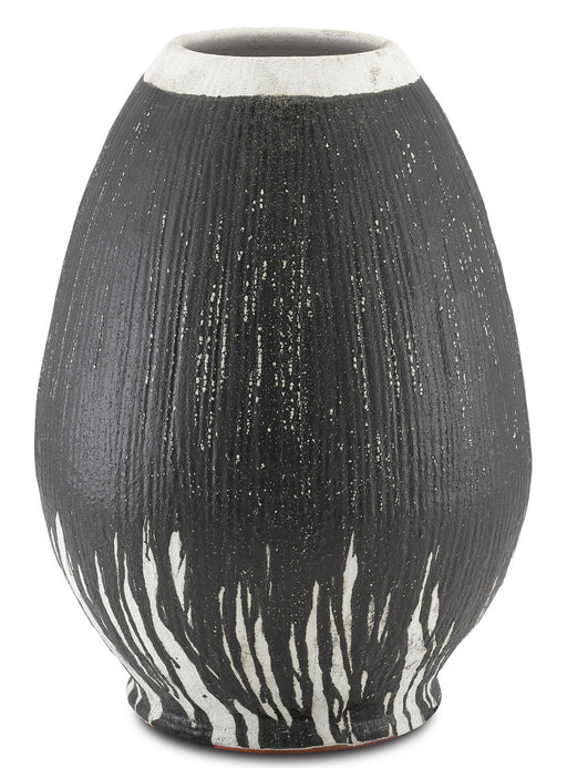 Currey and Company - 1200-0314 - Urn - Textured Black/White