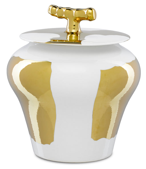 Currey and Company - 1200-0326 - Jar - White/Gold