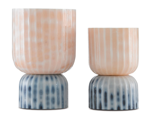 Currey and Company - 1200-0375 - Vases Set of 2 - Milk White/Pink/Blue