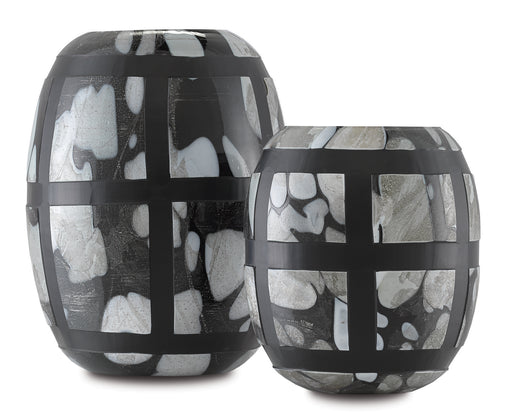 Currey and Company - 1200-0377 - Vases Set of 2 - Black/Multi Spotted/Handcut
