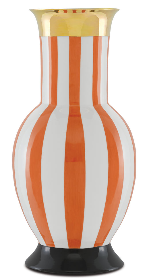 Currey and Company - 1200-0391 - Vase - Orange/White/Gold/Black