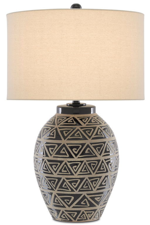 Currey and Company - 6000-0590 - One Light Table Lamp - Glossy Black/Sand