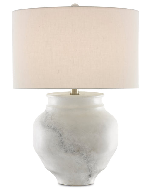 Currey and Company - 6000-0623 - One Light Table Lamp - Painted White/Painted Gray/Contemporary Silver Leaf