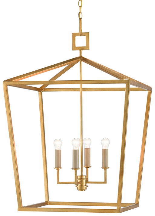 Currey and Company - 9000-0405 - Four Light Lantern - Contemporary Gold Leaf