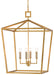 Currey and Company - 9000-0405 - Four Light Lantern - Contemporary Gold Leaf