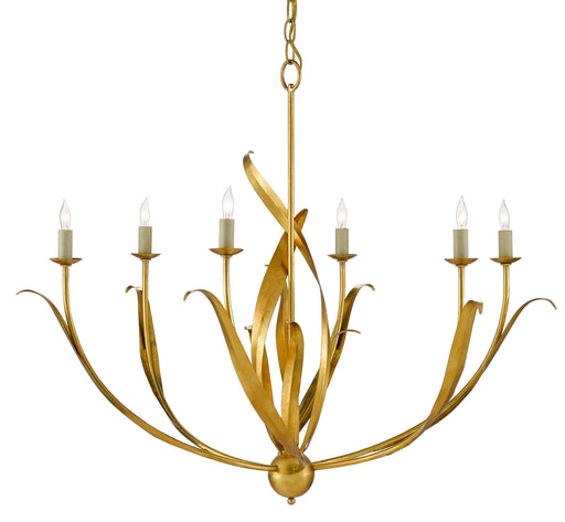 Currey and Company - 9000-0444 - Six Light Chandelier - Antique Gold Leaf