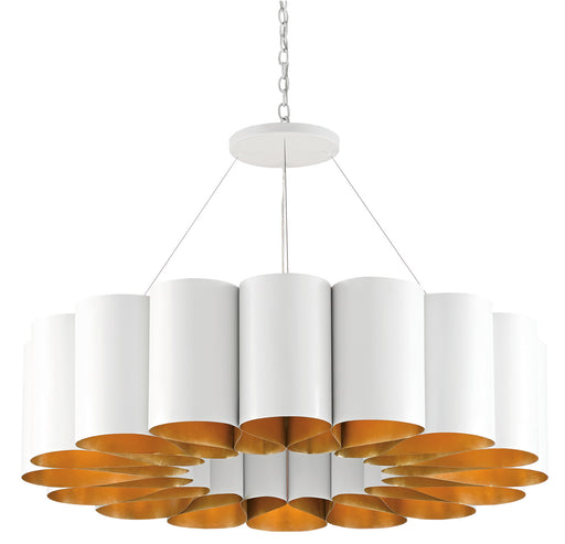 Currey and Company - 9000-0513 - 16 Light Chandelier - Pearl White/Contemporary Gold Leaf