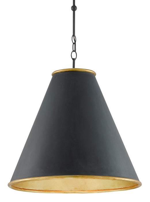 Currey and Company - 9000-0535 - One Light Pendant - Antique Black/Contemporary Gold Leaf/Painted Gold