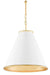 Currey and Company - 9000-0536 - One Light Pendant - Painted Gesso White/Contemporary Gold Leaf/Painted Gold