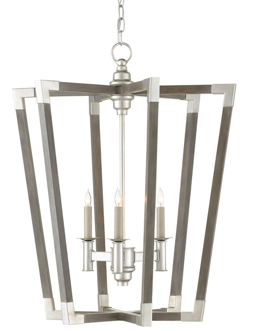 Currey and Company - 9000-0605 - Three Light Chandelier - Chateau Gray/Contemporary Silver Leaf