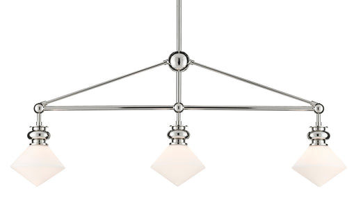 Currey and Company - 9000-0614 - Three Light Chandelier - Polished Nickel/White