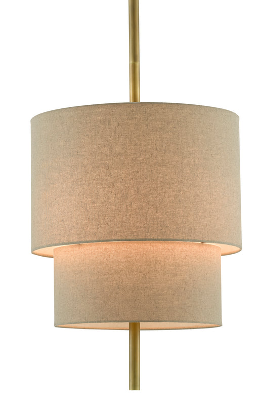 Currey and Company - 9000-0619 - Three Light Chandelier - Antique Brass/Linen