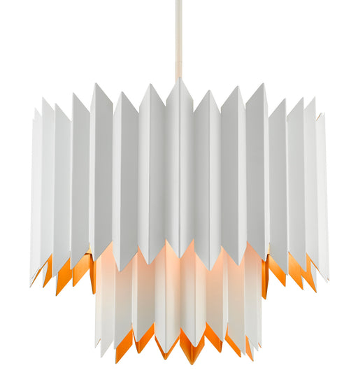 Currey and Company - 9000-0632 - Five Light Chandelier - Sugar White/Painted Contemporary Gold