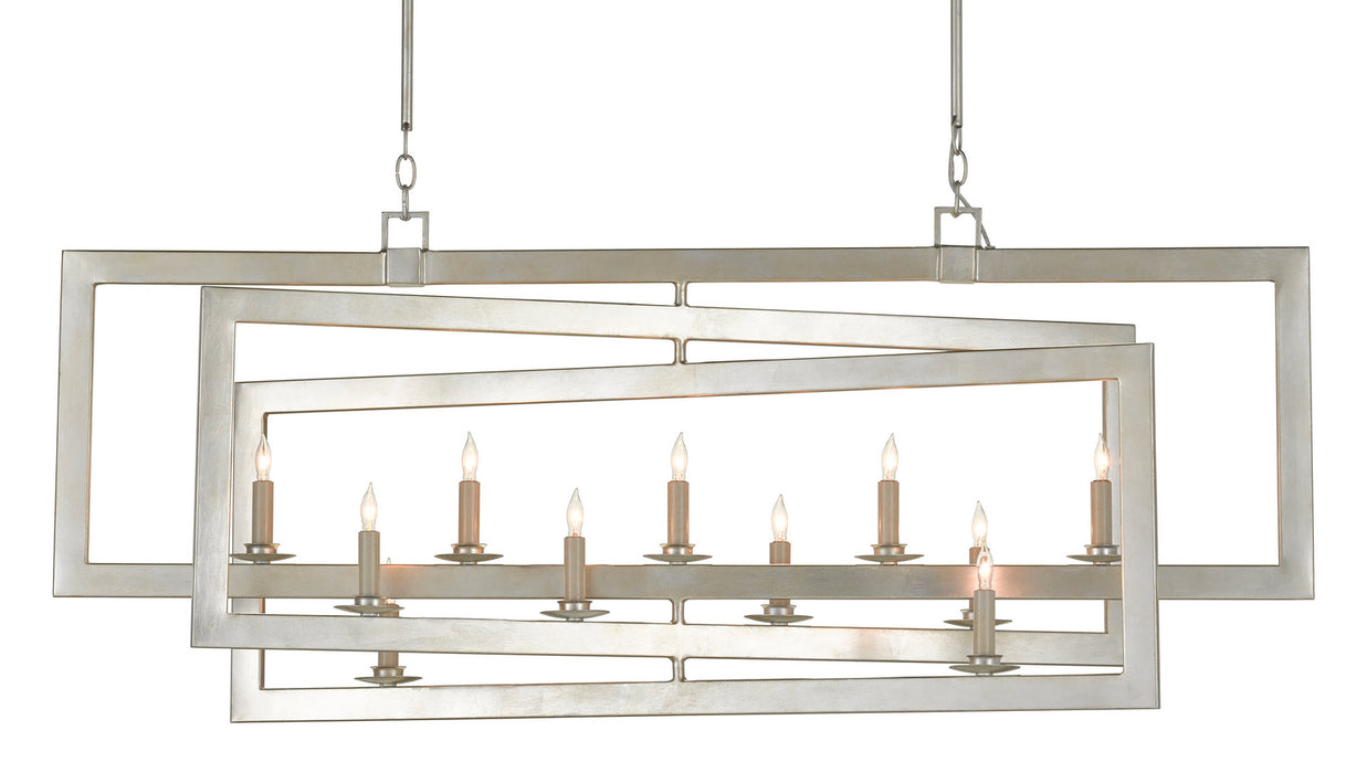 Currey and Company - 9000-0634 - 11 Light Chandelier - Contemporary Silver Leaf