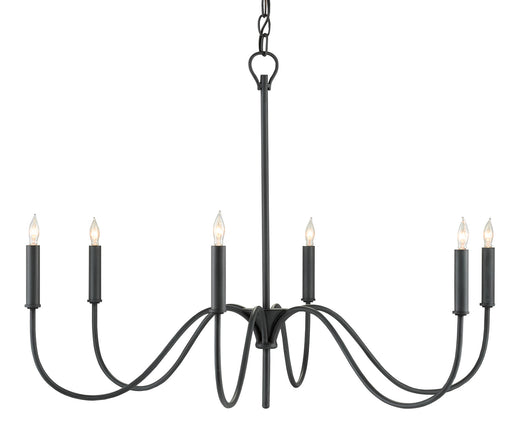 Currey and Company - 9000-0653 - Six Light Chandelier - Antique Black