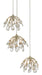 Currey and Company - 9000-0668 - Three Light Pendant - Painted Silver/Contemporary Silver Leaf