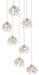 Currey and Company - 9000-0669 - Seven Light Pendant - Painted Silver/Contemporary Silver Leaf
