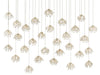 Currey and Company - 9000-0672 - 30 Light Pendant - Painted Silver/Contemporary Silver Leaf