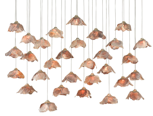 Currey and Company - 9000-0679 - 30 Light Pendant - Painted Silver/Contemporary Silver Leaf/Natural Shell