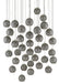 Currey and Company - 9000-0687 - 36 Light Pendant - Painted Silver/Nickel/Blue