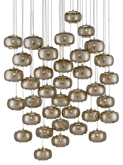 Currey and Company - 9000-0694 - 36 Light Pendant - Painted Silver/Nickel