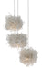 Currey and Company - 9000-0696 - Three Light Pendant - Painted Silver/Clear