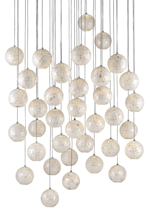 Currey and Company - 9000-0722 - 36 Light Pendant - Painted Silver/Pearl