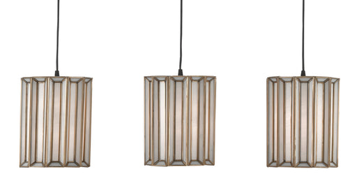 Currey and Company - 9000-0751 - Three Light Pendant - Antique Brass/White