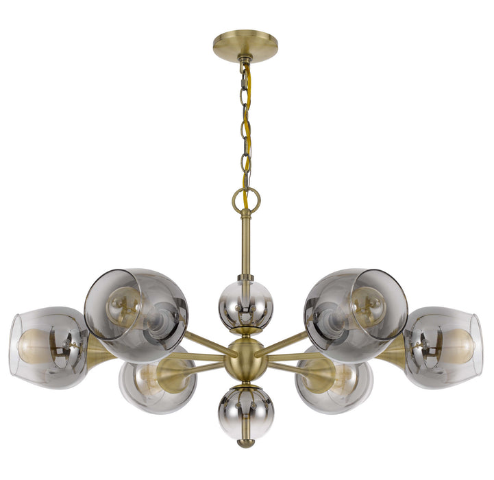 Six Light Chandelier from the Pendelton collection in Antique Brass finish