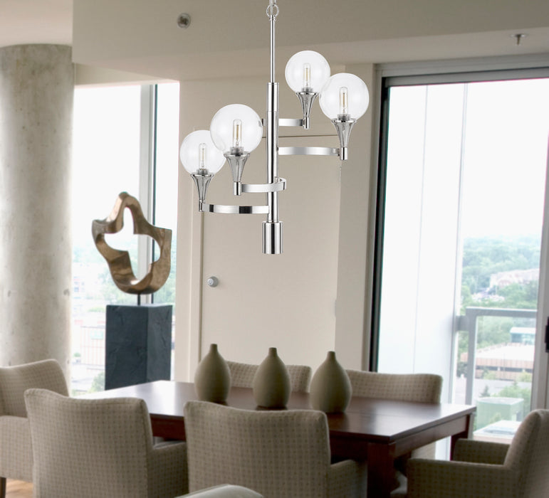 Four Light Chandelier from the Milbank collection in Chrome finish