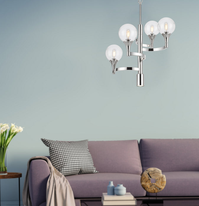 Four Light Chandelier from the Milbank collection in Chrome finish