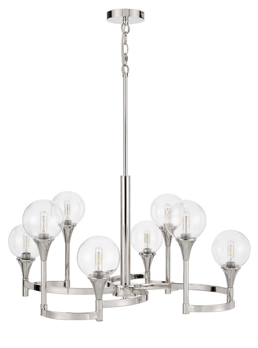 Eight Light Chandelier from the Milbank collection in Chrome finish