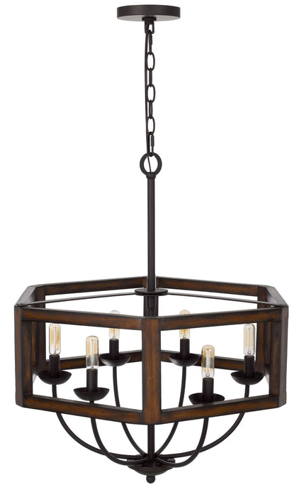 Six Light Chandelier from the Renton collection in Dark Bronze finish