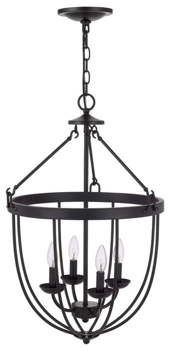 Four Light Chandelier from the Grafton collection in Matte Black finish