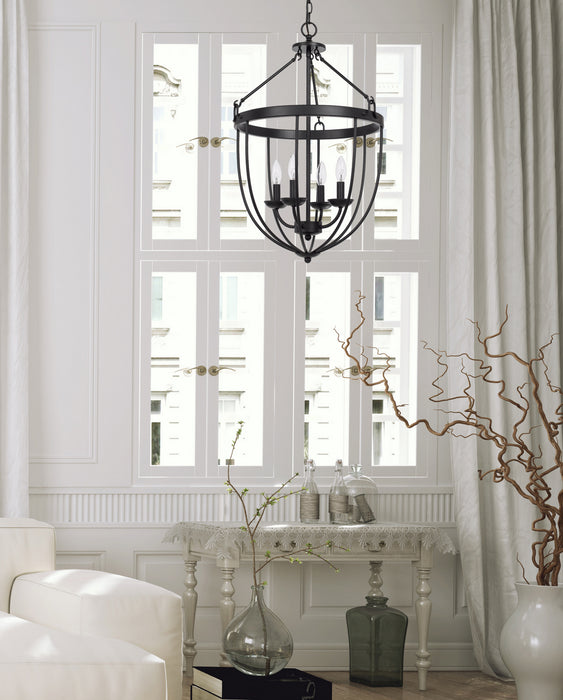 Four Light Chandelier from the Grafton collection in Matte Black finish