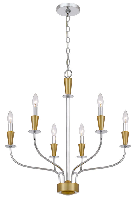 Six Light Chandelier from the Weston collection in Chrome finish
