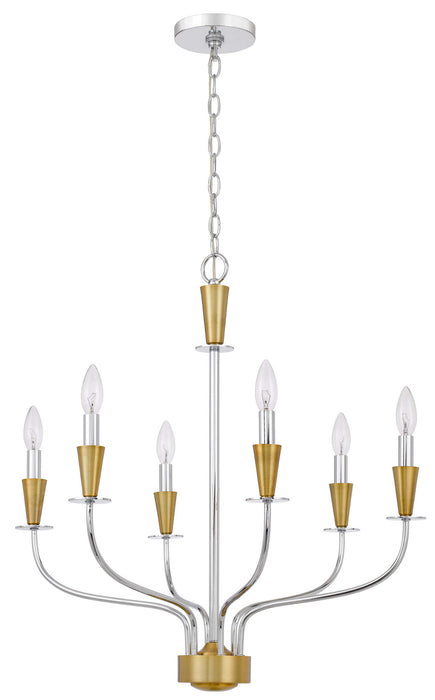 Six Light Chandelier from the Weston collection in Chrome finish