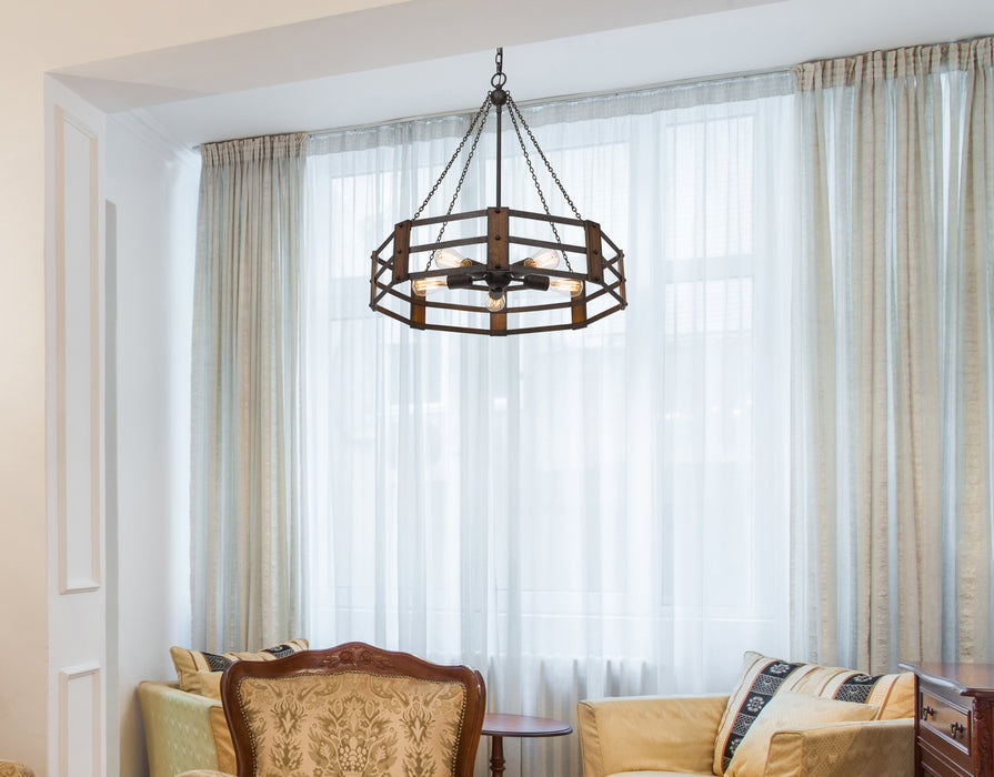 Five Light Chandelier from the Provo collection in Iron finish