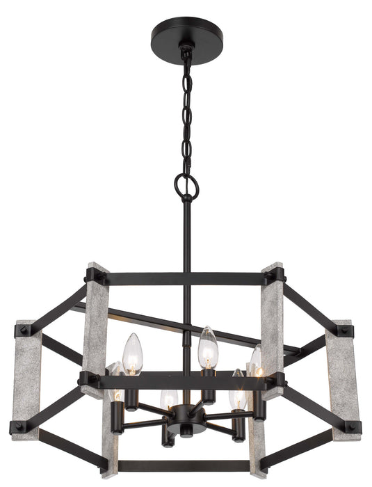 Six Light Chandelier from the Rutland collection in Black finish