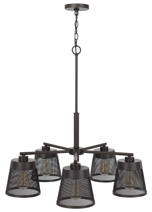 Five Light Chandelier from the Hampton collection in Black finish