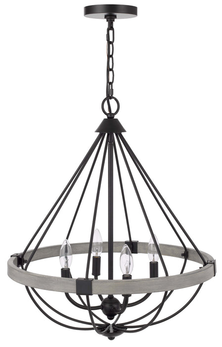 Four Light Chandelier from the Somersworth collection in Black finish