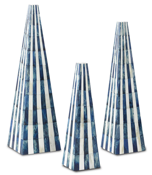 Currey and Company - 1200-0197 - Obelisk Set - White/Blue