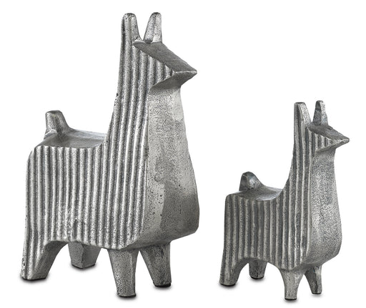 Currey and Company - 1200-0378 - Sculptures Set of 2 - Silver Antique