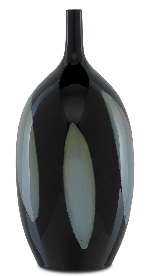 Currey and Company - 1200-0409 - Vase - Black/Steel Blue